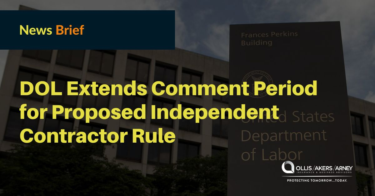 DOL Extends Comment Period for Proposed Independent Contractor Rule