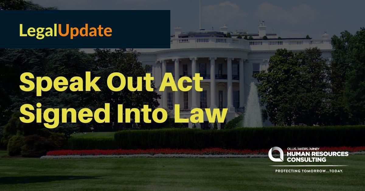 Speak Out Act Signed Into Law