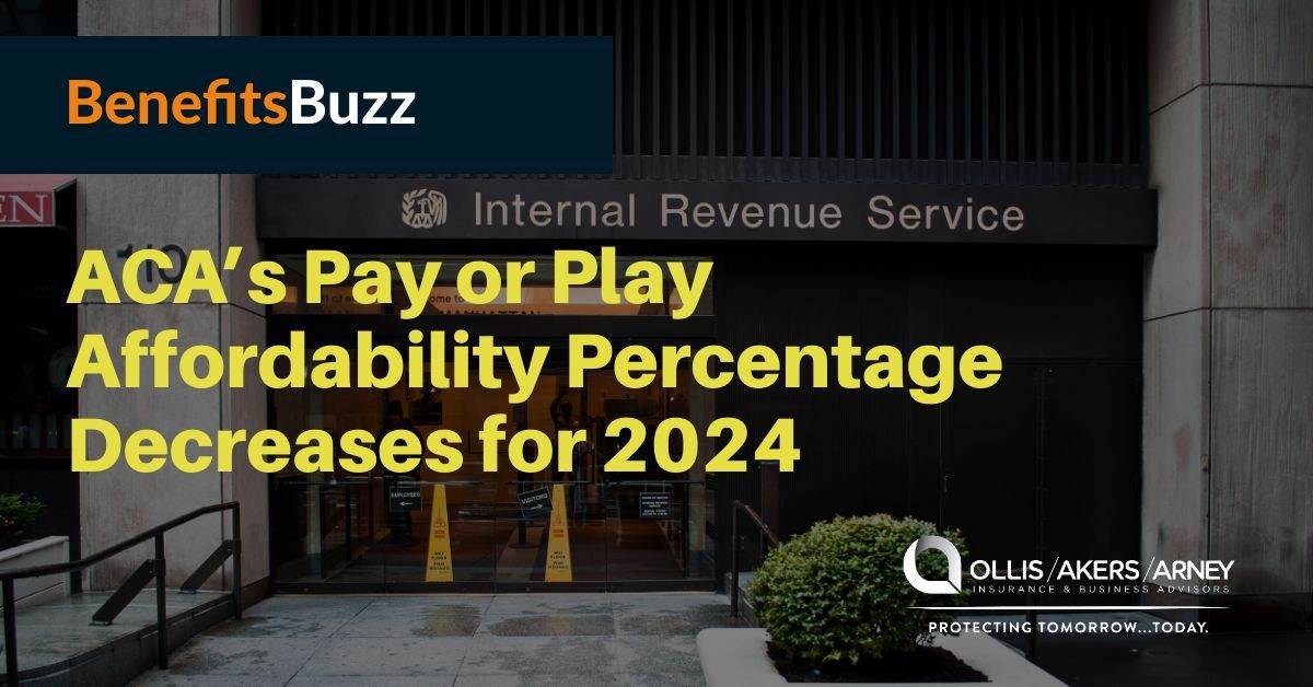 ACA’s Pay or Play Affordability Percentage Decreases for 2024
